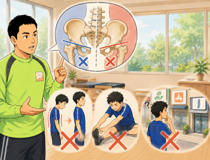 骨盤の歪みを説明している