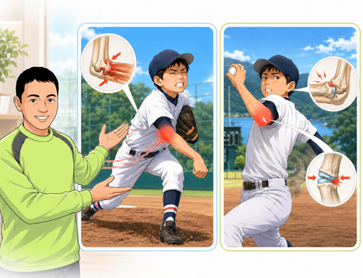 投球動作をしている男性