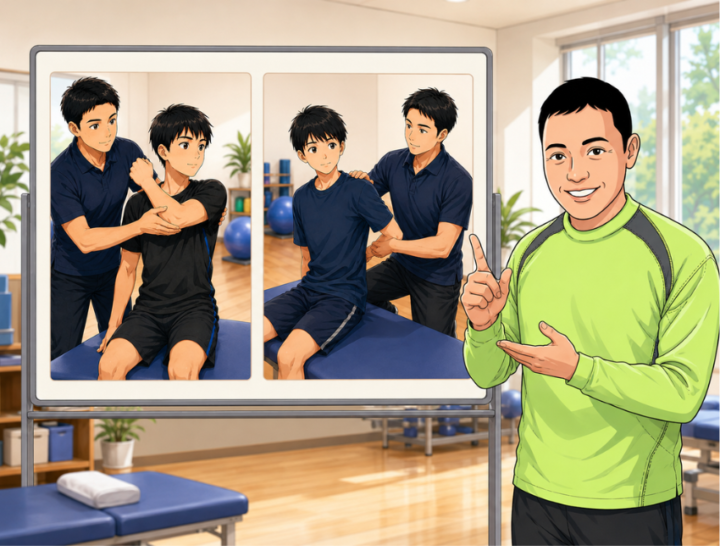 手を上げている男性