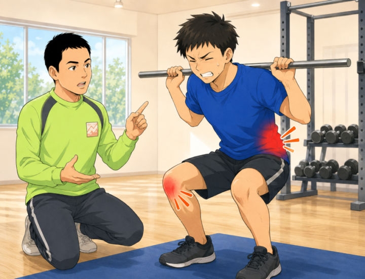 筋トレ中の膝と腰の痛み