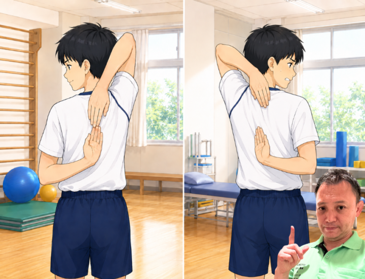 スクラッチテストをしている男性