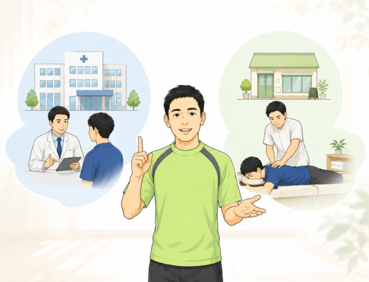 先生の話を聞いている男性