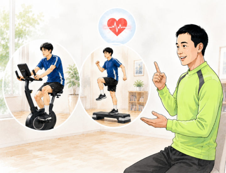 運動をしている男性