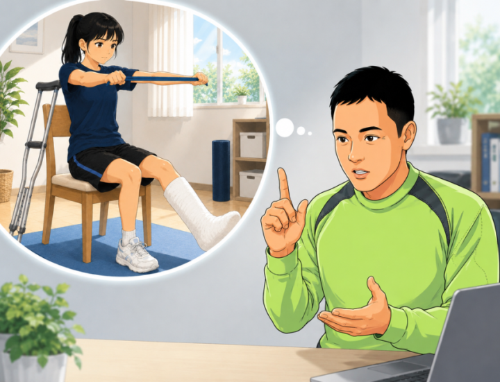 上半身のトレーンングをしている女性