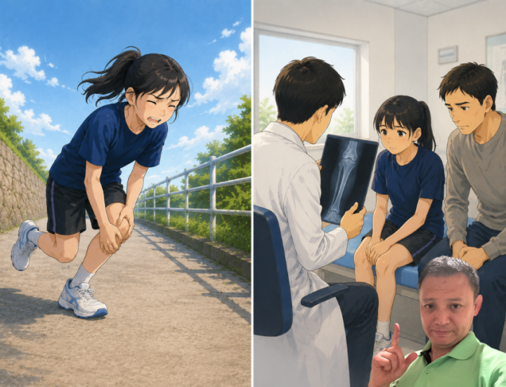 膝を抱えている女性
