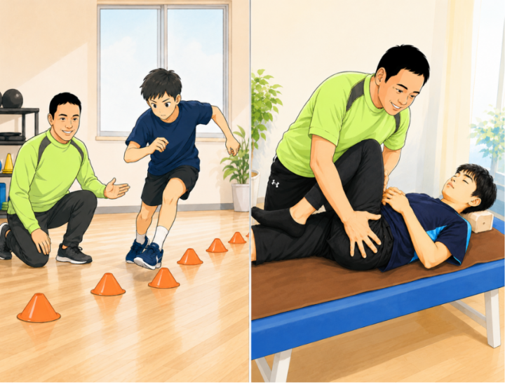 運動をしている男性