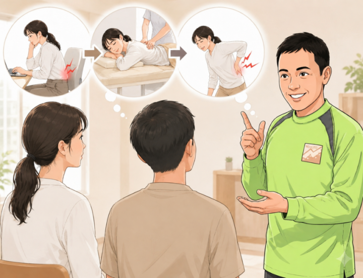 説明を聞いている夫婦