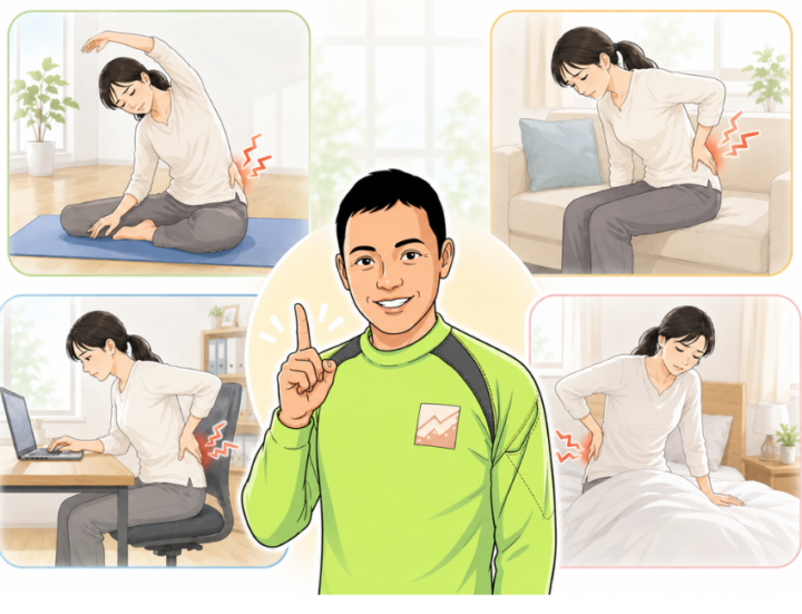 腰に手を当てている女性