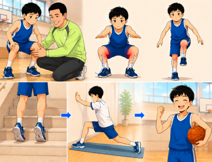カーフ・レイズしている男性