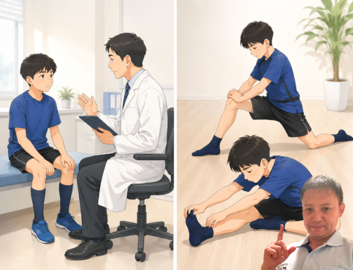 ストレッチしている男性