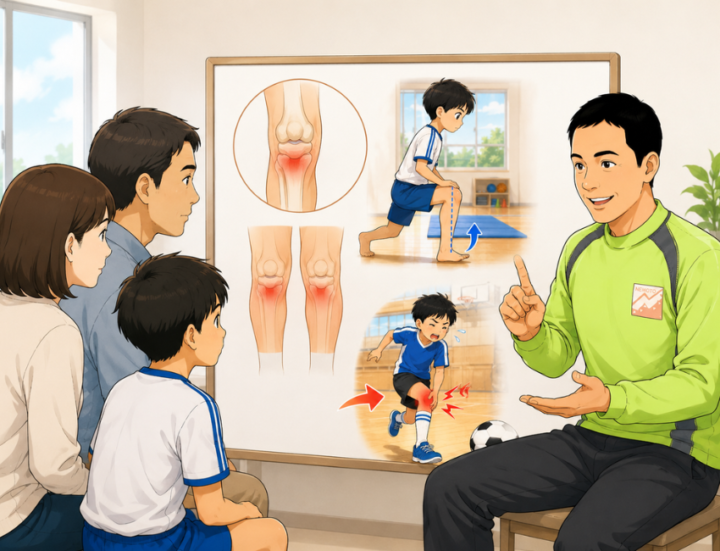 話を聞いている親子
