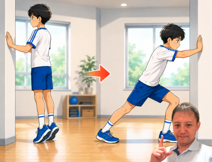 カーフレイズをしている男性