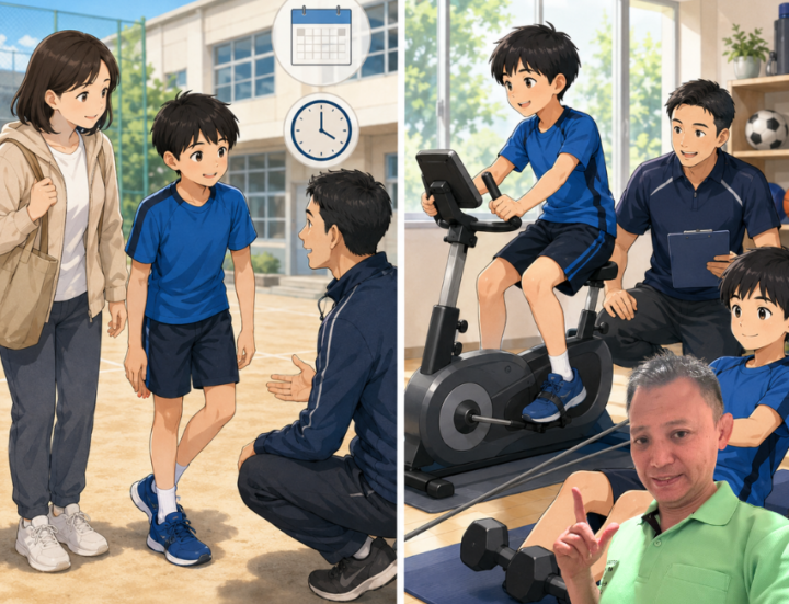 運動をしている男性