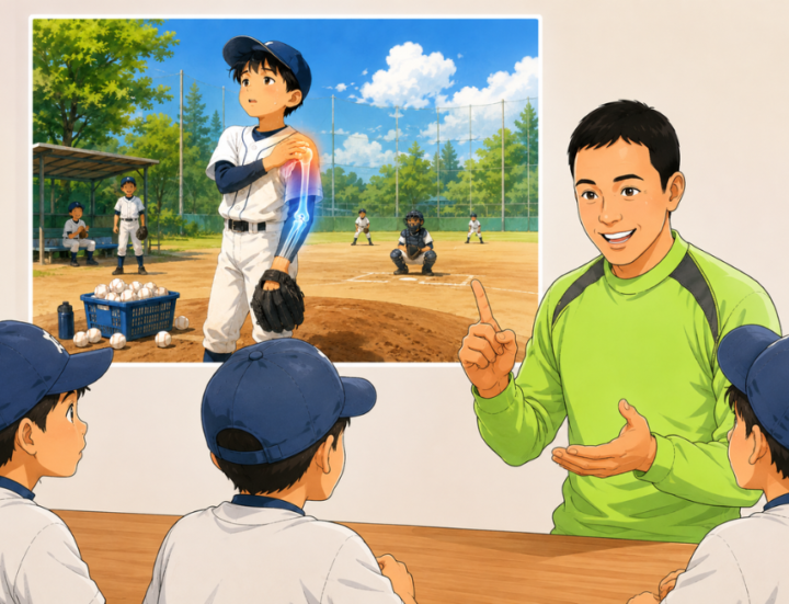 肩に手を当てている男性