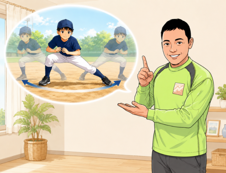 サイドランジをしている男性