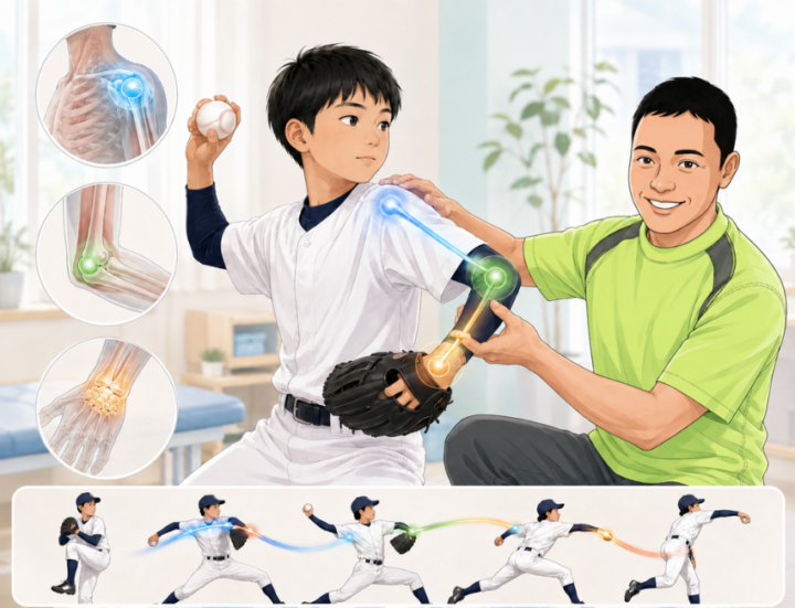 投球をしている男性