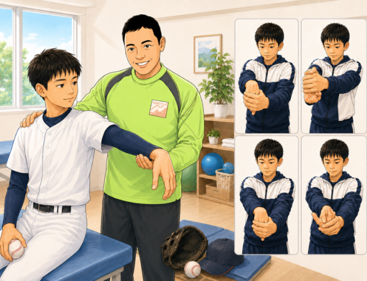 ストレッチをしている男性