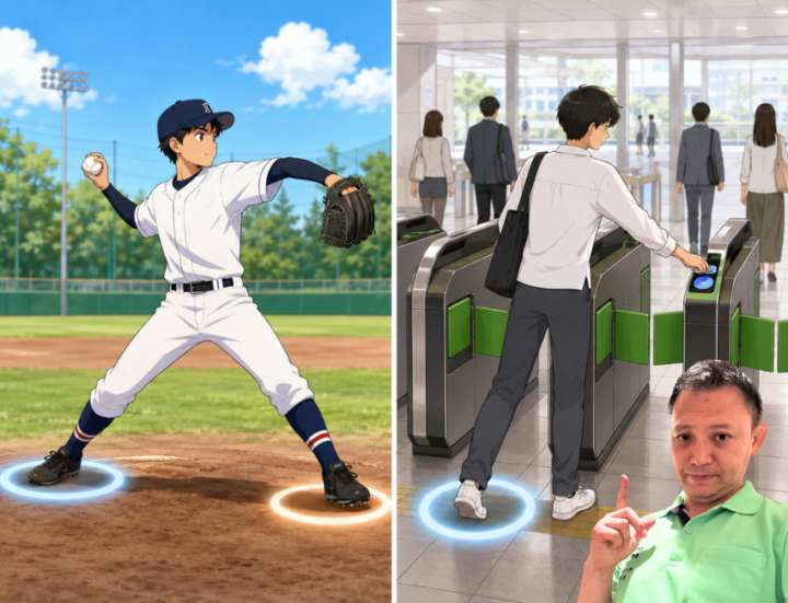 投球をしている男性