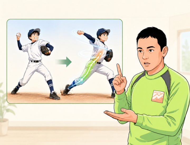投球をしている男性