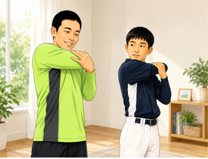 ストレッチしている男性