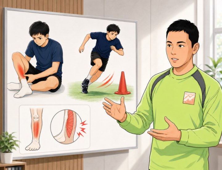 しゃがんでいる男性