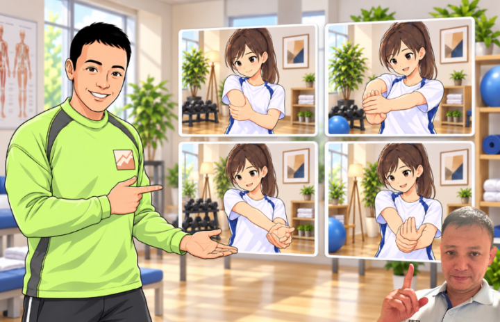 ストレッチをしている女性