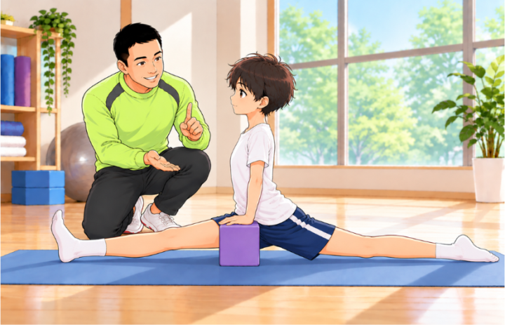 ストレッチをしている男性