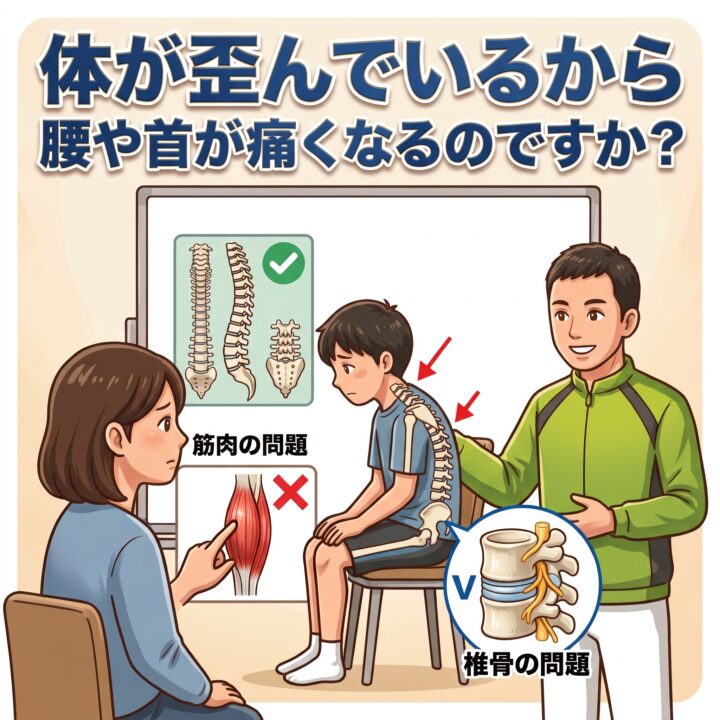 Q　体が歪んでいるから、腰や首が痛くなるのですか？の画像
