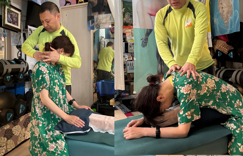 女性が背術を受けている