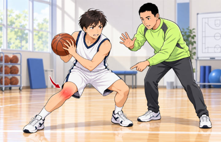 ボールを取っている男性