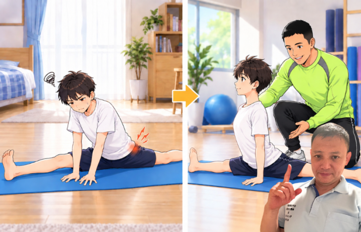 ストレッチをしている男性