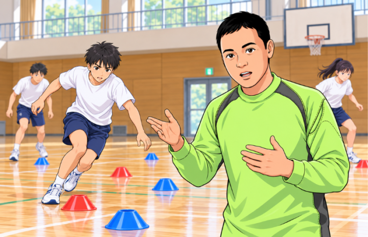 ステップしている男性
