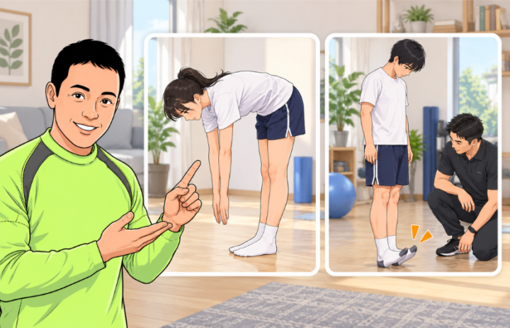 前屈をしている男性