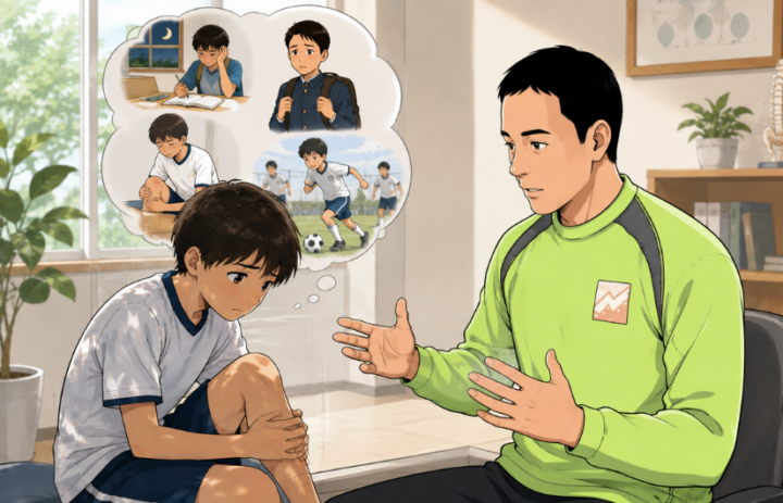 説明をきいいている男性