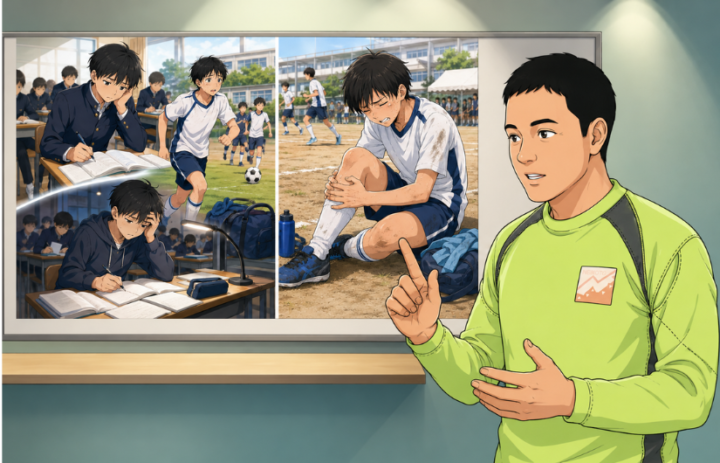 しゃがんでいる男性