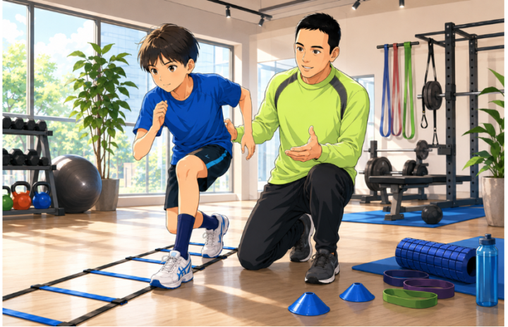 トレーニングをしている男性