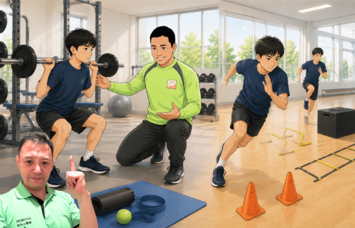スクワットをしている男性