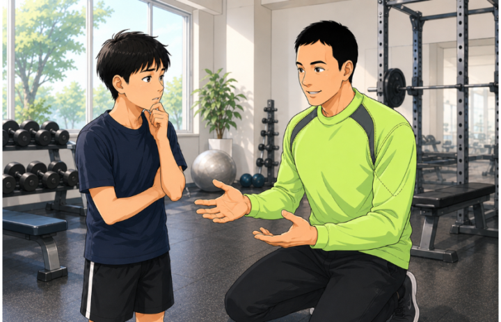 話している男性