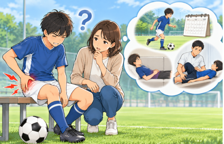 股関節に痛みがある男性