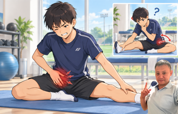 ストレッチをしている男性