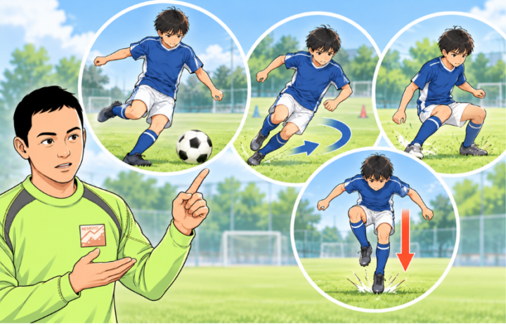サッカーをしている男性