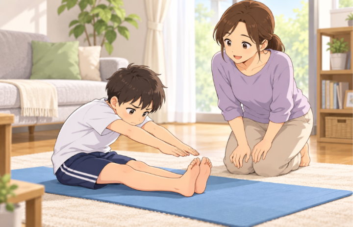 ストレッチをしている男性
