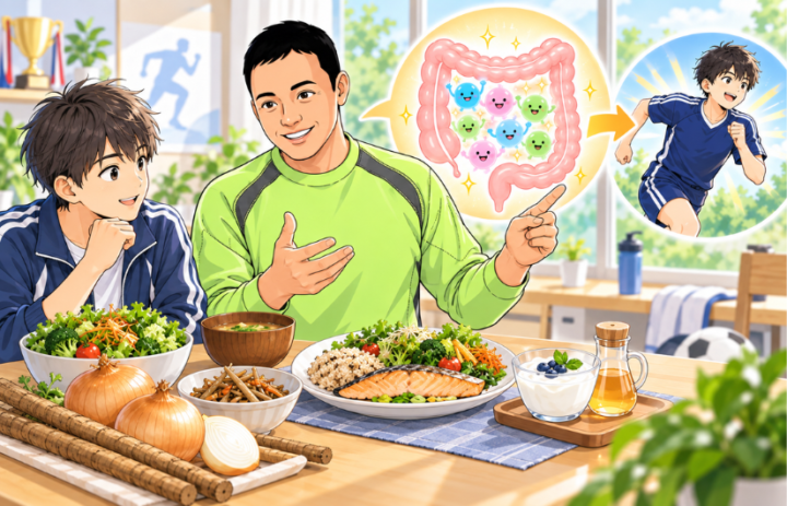 食事について説明をしている男性