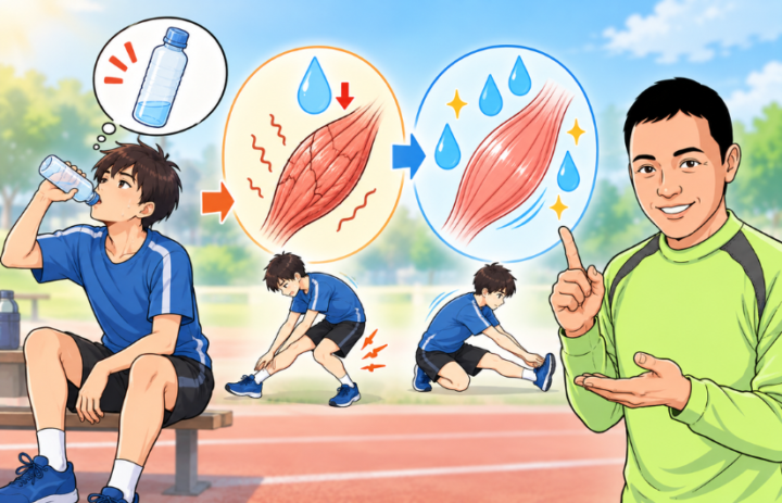 水を飲んでいる男性