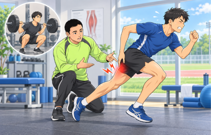 スクワットをしている男性
