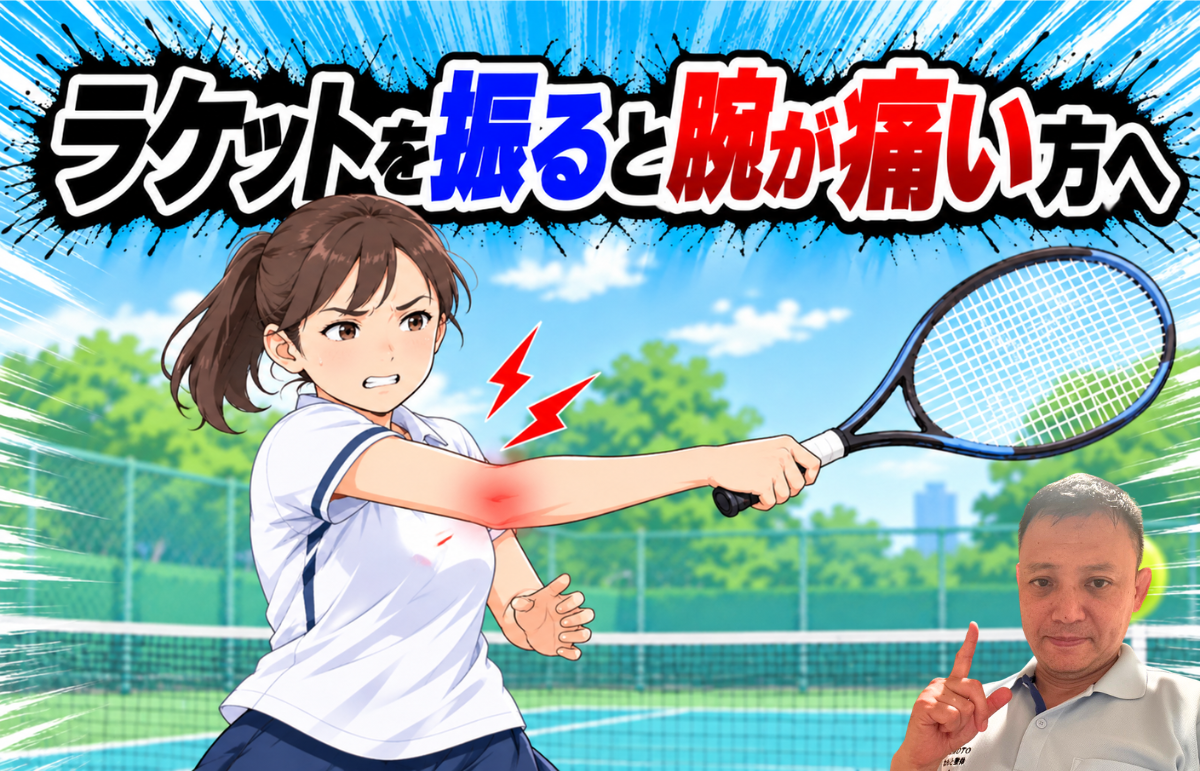 ラケットを振ると腕が痛い方へ