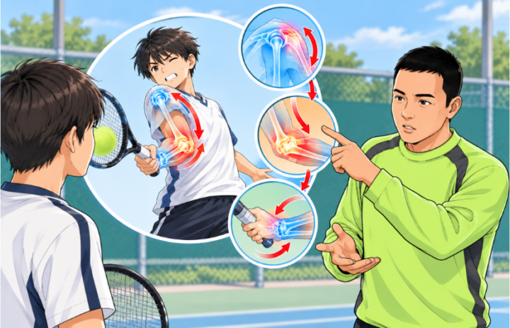 説明を聞いている男性