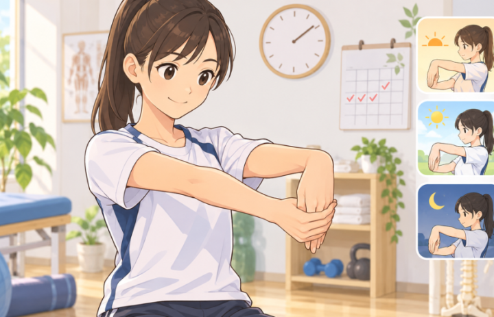 ストレッチをしている女性