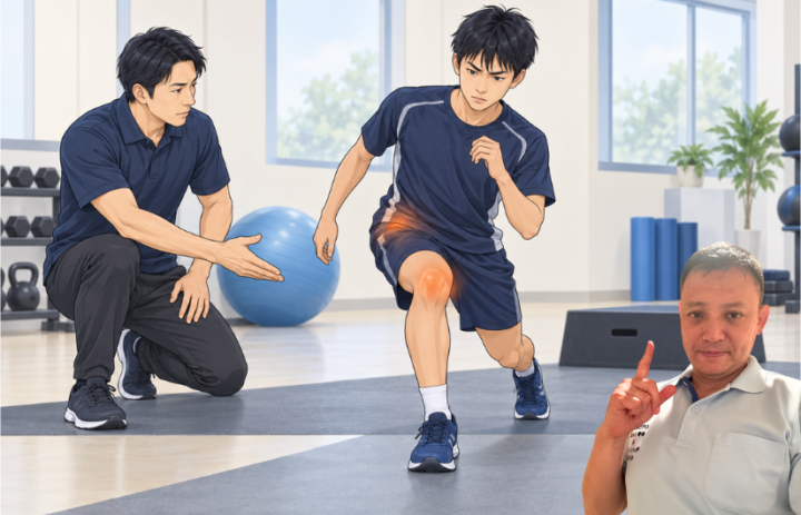 指導を受けている男性
