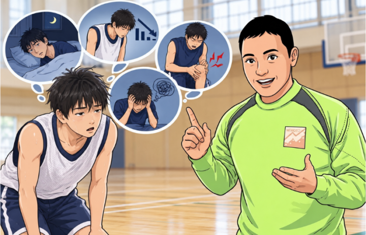 中腰になっている男性